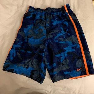Orange and Blue Nike Swim Trunks